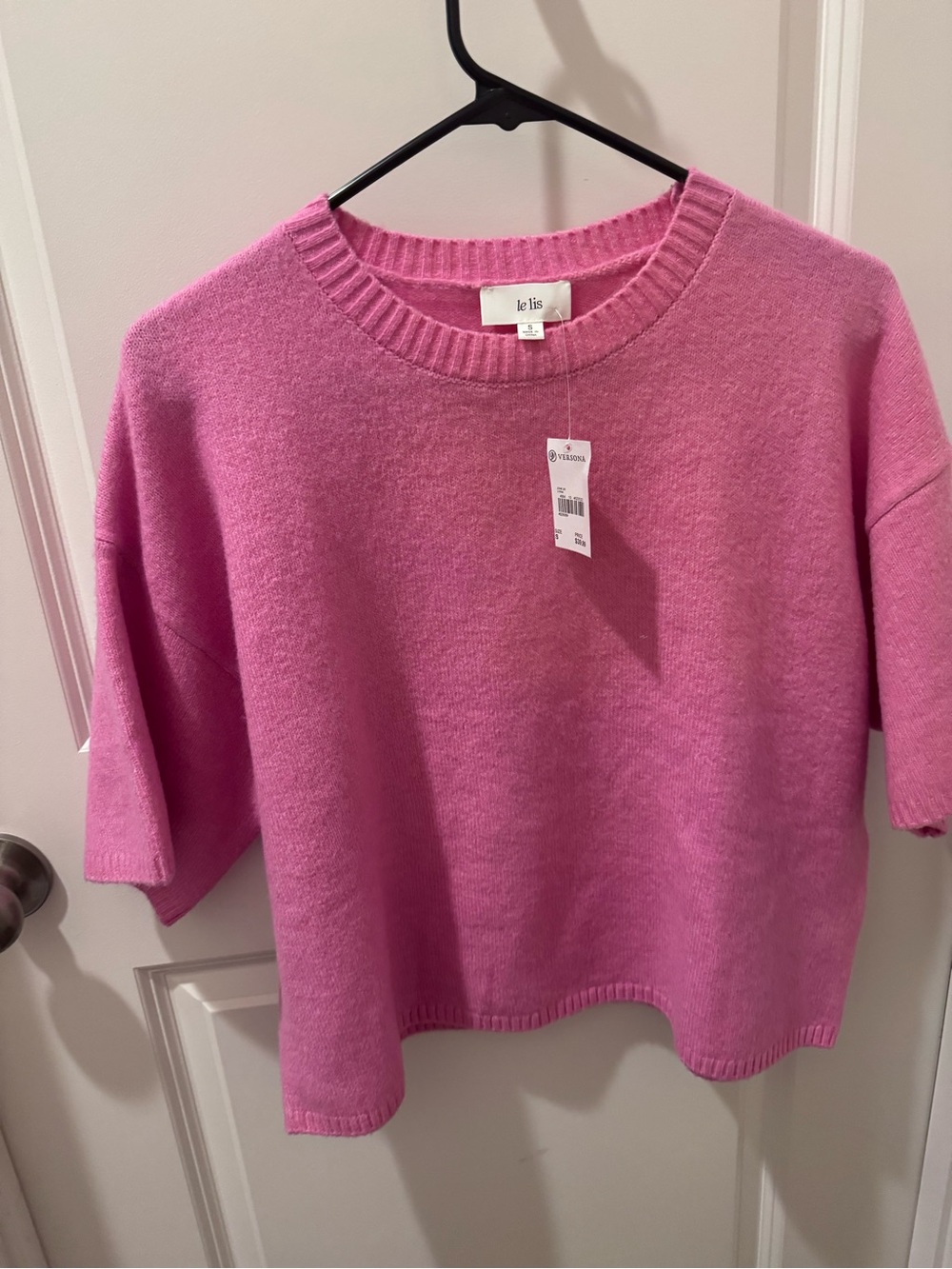 Versona Bright Pink Short Sleeve Crewneck Sweater
